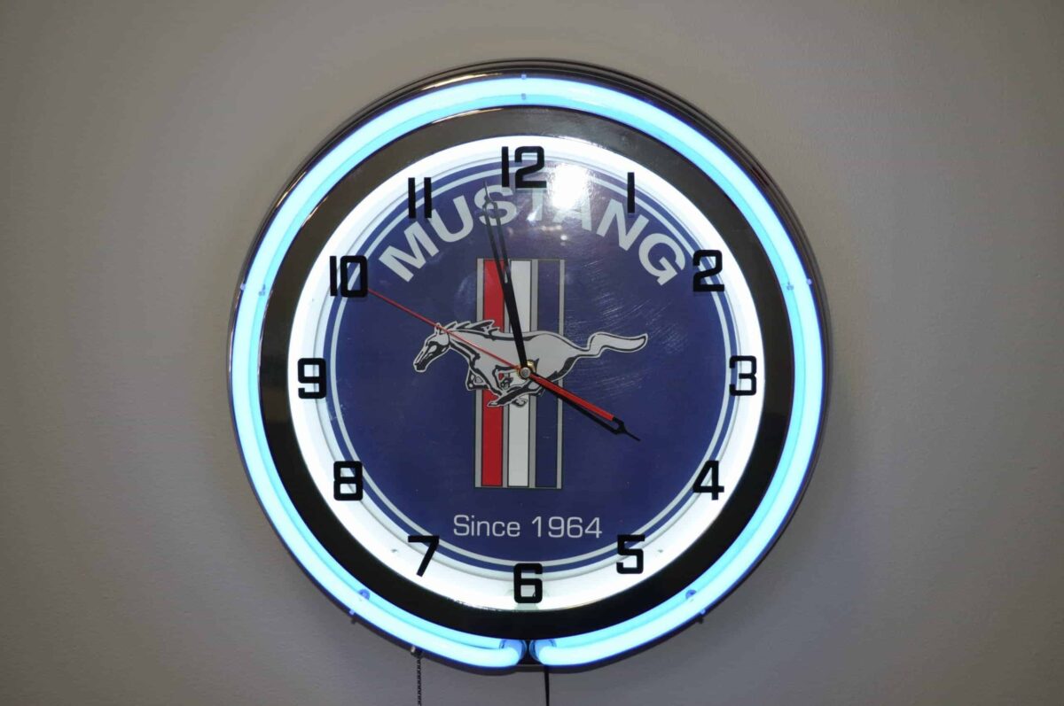 Mustang Neon Clock